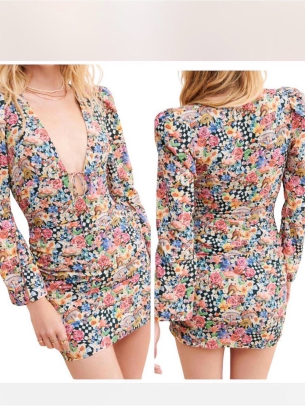 For Love & Lemons June Cape Mini Dress- Size M